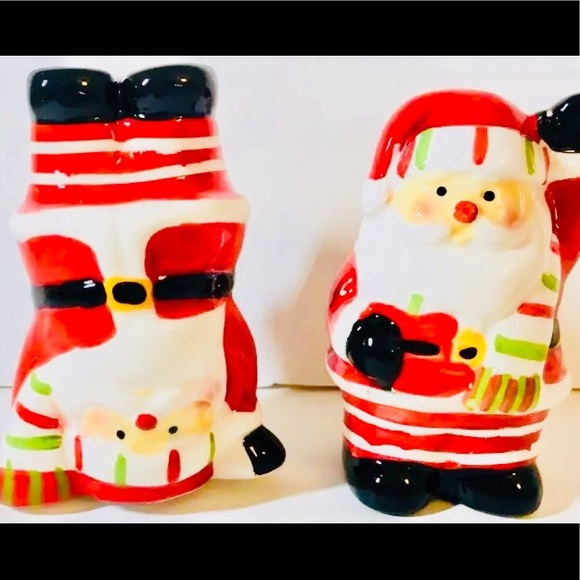 Ceramic Xmas Candy Claus Salt Shakers Silly Santa - Picture 7 of 7